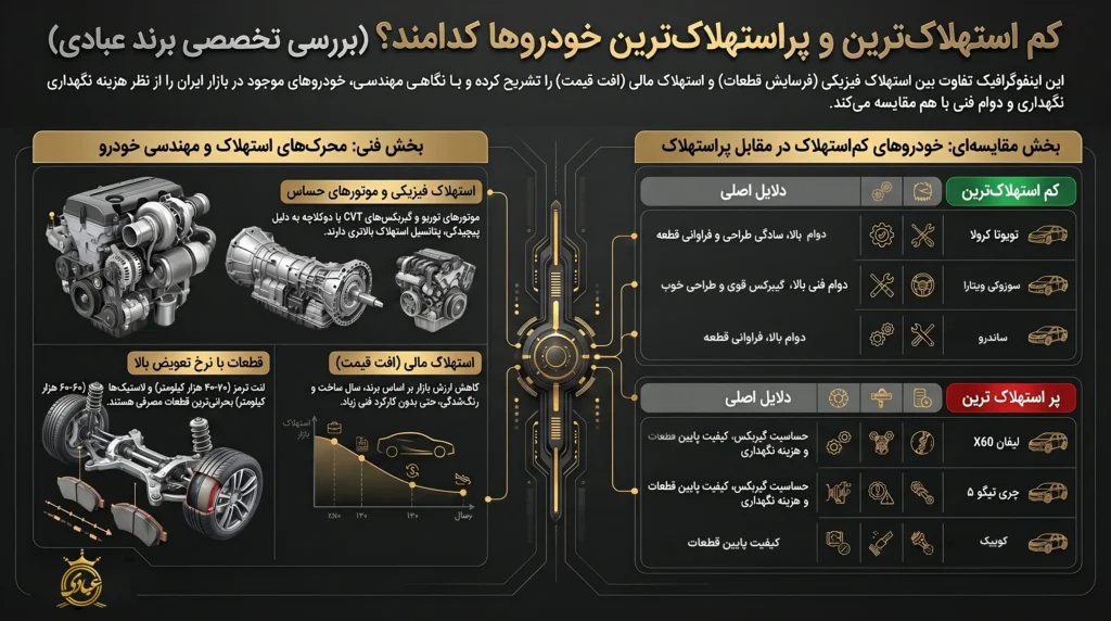 کم استهلاک ترین خودروها