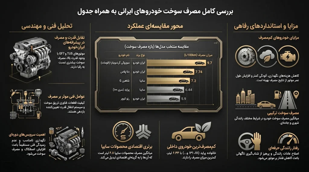 بررسی کامل مصرف سوخت خودروهای ایرانی