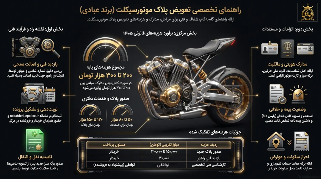 راهنمای تعویض پلاک موتور سیکلت 1405