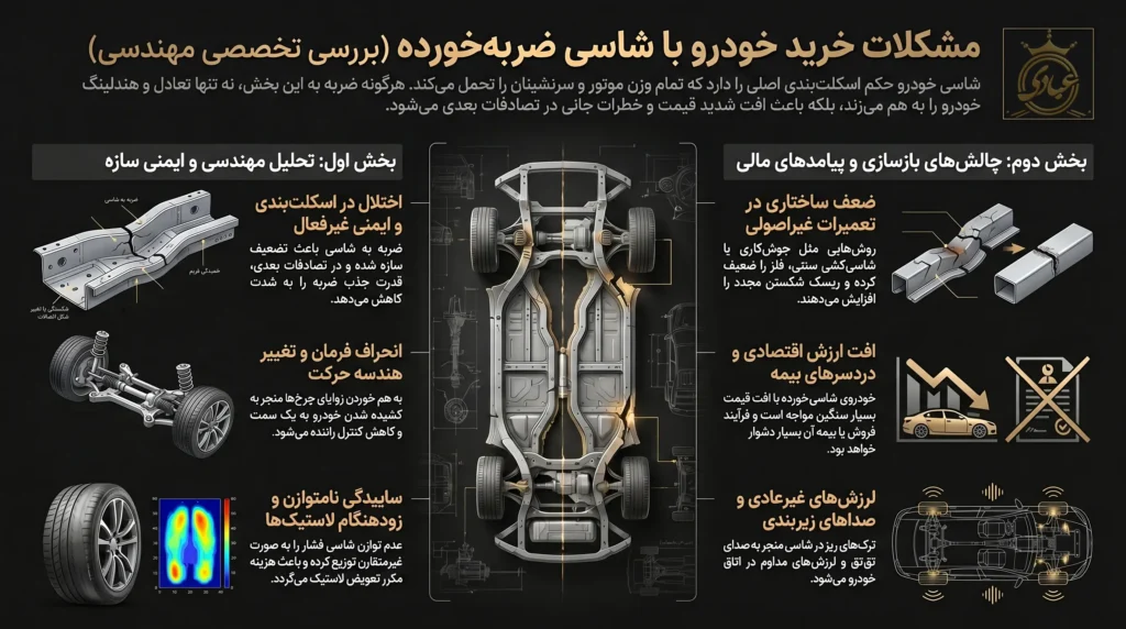 مشکلات خرید خودرو با شاسی ضریه خورده